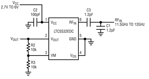 Figure 1: A 12 GHz RF peak Detector Circuit.
